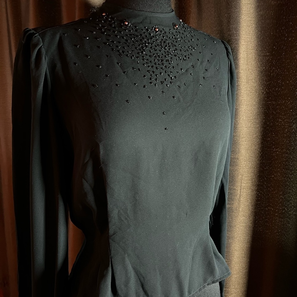 Vintage BONNIE AND CLYDE sheer black blouse